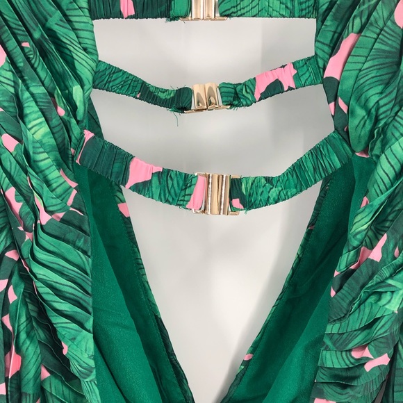 LATISTE Plus Size Tropical Leaf Floral Maxi Dress - Picture 12 of 14